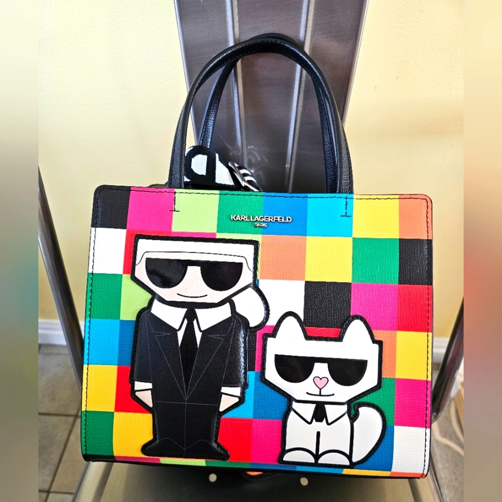 Karl Lagerfeld Maybelle Top Handle Satchel W/Logo Strap & detachable coin pouch